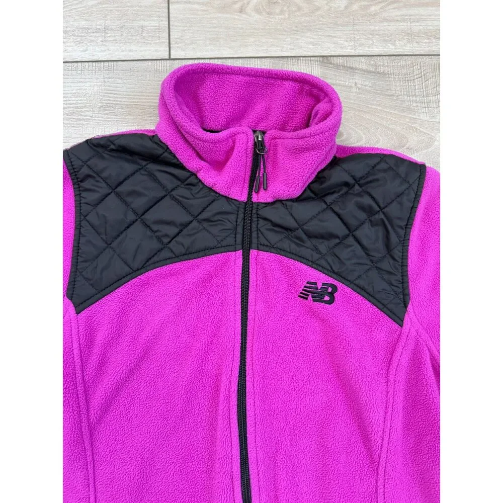 New Balance Women's Quilted Fleece Full Zip Jacket w/‎ Adjustable Hem Size M